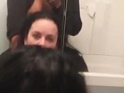 Fucking a horny slut with in her bathroom