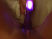 Wife's cunt getting plowed by massager